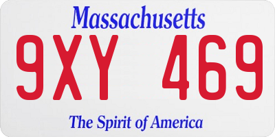 MA license plate 9XY469