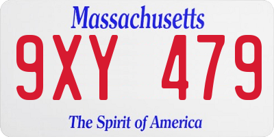 MA license plate 9XY479