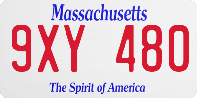 MA license plate 9XY480