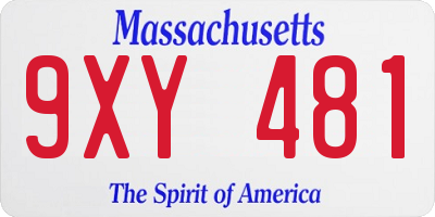 MA license plate 9XY481