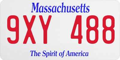 MA license plate 9XY488