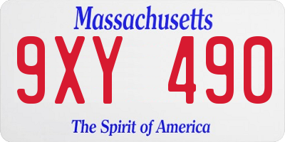 MA license plate 9XY490