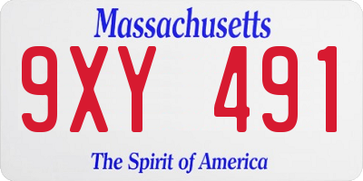 MA license plate 9XY491