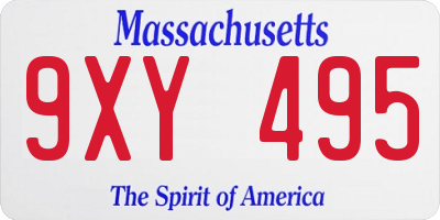 MA license plate 9XY495
