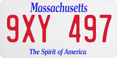 MA license plate 9XY497