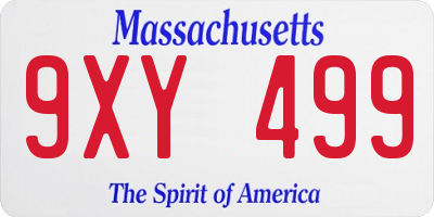 MA license plate 9XY499