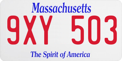 MA license plate 9XY503