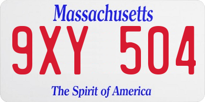 MA license plate 9XY504