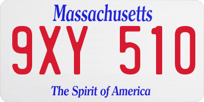 MA license plate 9XY510
