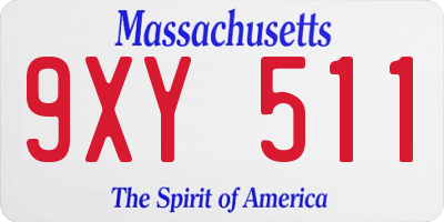 MA license plate 9XY511