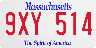 MA license plate 9XY514