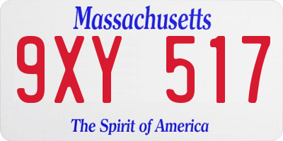 MA license plate 9XY517