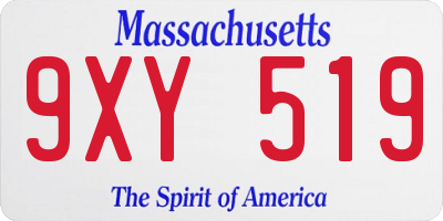 MA license plate 9XY519