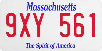 MA license plate 9XY561