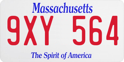 MA license plate 9XY564