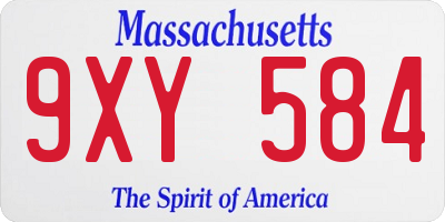 MA license plate 9XY584