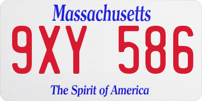 MA license plate 9XY586