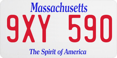 MA license plate 9XY590