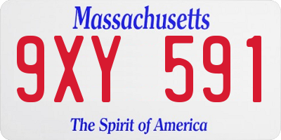 MA license plate 9XY591