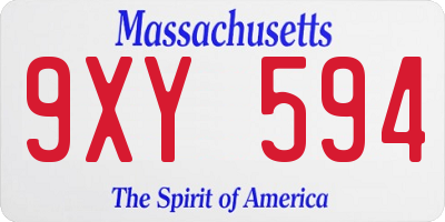 MA license plate 9XY594