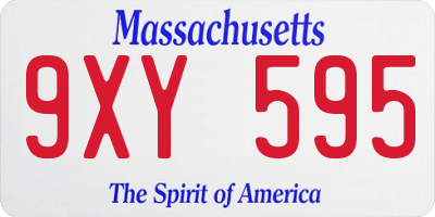 MA license plate 9XY595