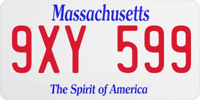 MA license plate 9XY599