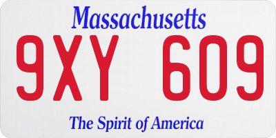 MA license plate 9XY609
