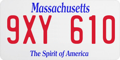 MA license plate 9XY610