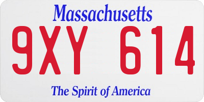 MA license plate 9XY614