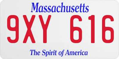 MA license plate 9XY616
