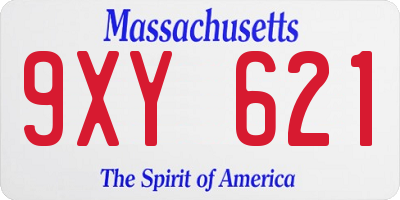 MA license plate 9XY621