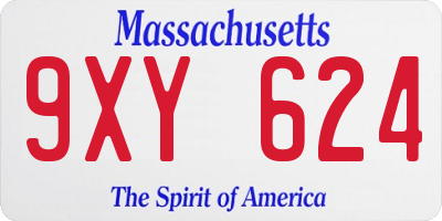 MA license plate 9XY624