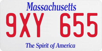 MA license plate 9XY655