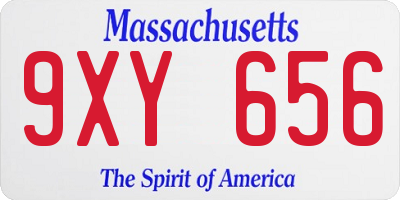 MA license plate 9XY656