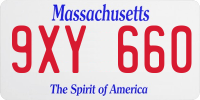 MA license plate 9XY660