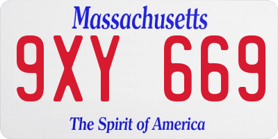 MA license plate 9XY669