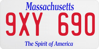 MA license plate 9XY690