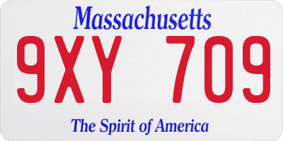 MA license plate 9XY709