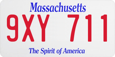 MA license plate 9XY711