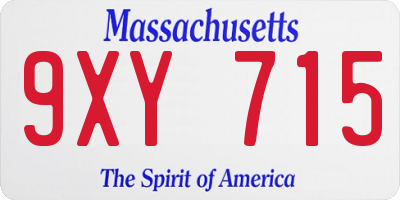 MA license plate 9XY715