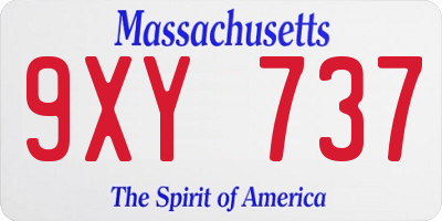 MA license plate 9XY737