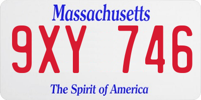 MA license plate 9XY746