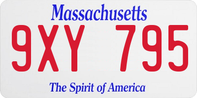 MA license plate 9XY795
