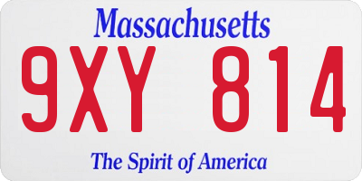 MA license plate 9XY814