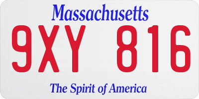 MA license plate 9XY816