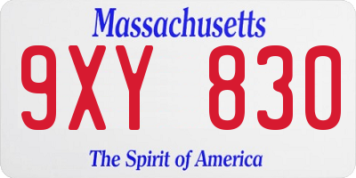 MA license plate 9XY830