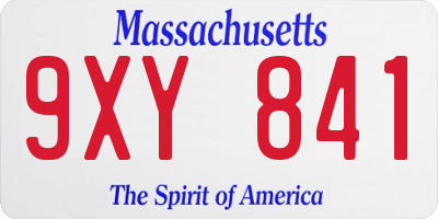 MA license plate 9XY841