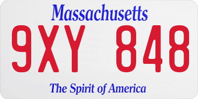 MA license plate 9XY848