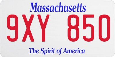 MA license plate 9XY850