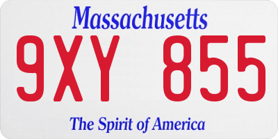 MA license plate 9XY855